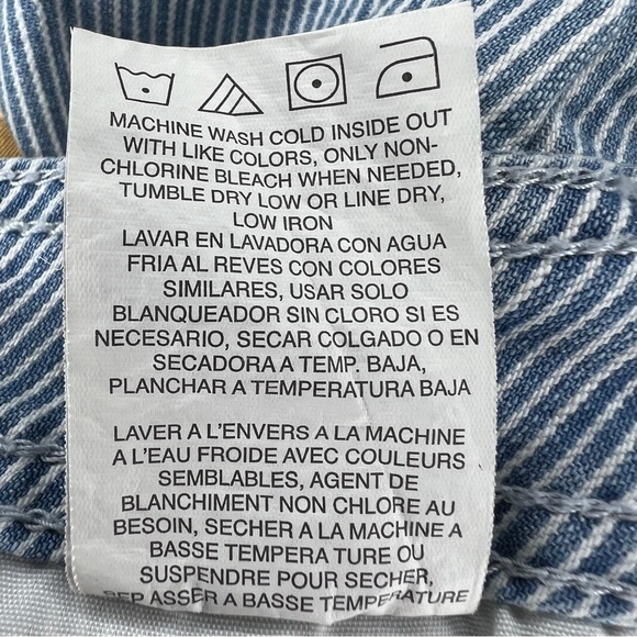 Size 12 Lee Platinum Label Shorts Blue White Striped Shorts Belted - Picture 7 of 7